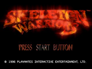 Skeleton Warriors title screen for Playstation